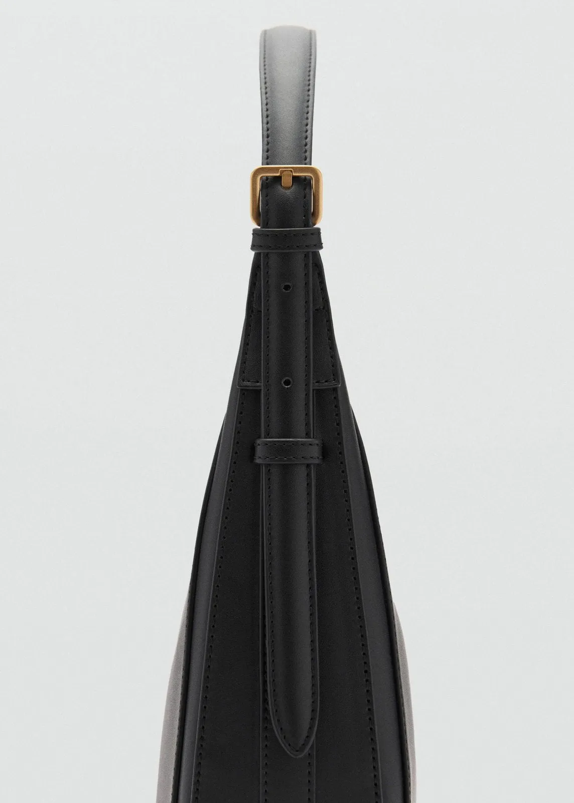 Leather-effect shoulder bag - Black