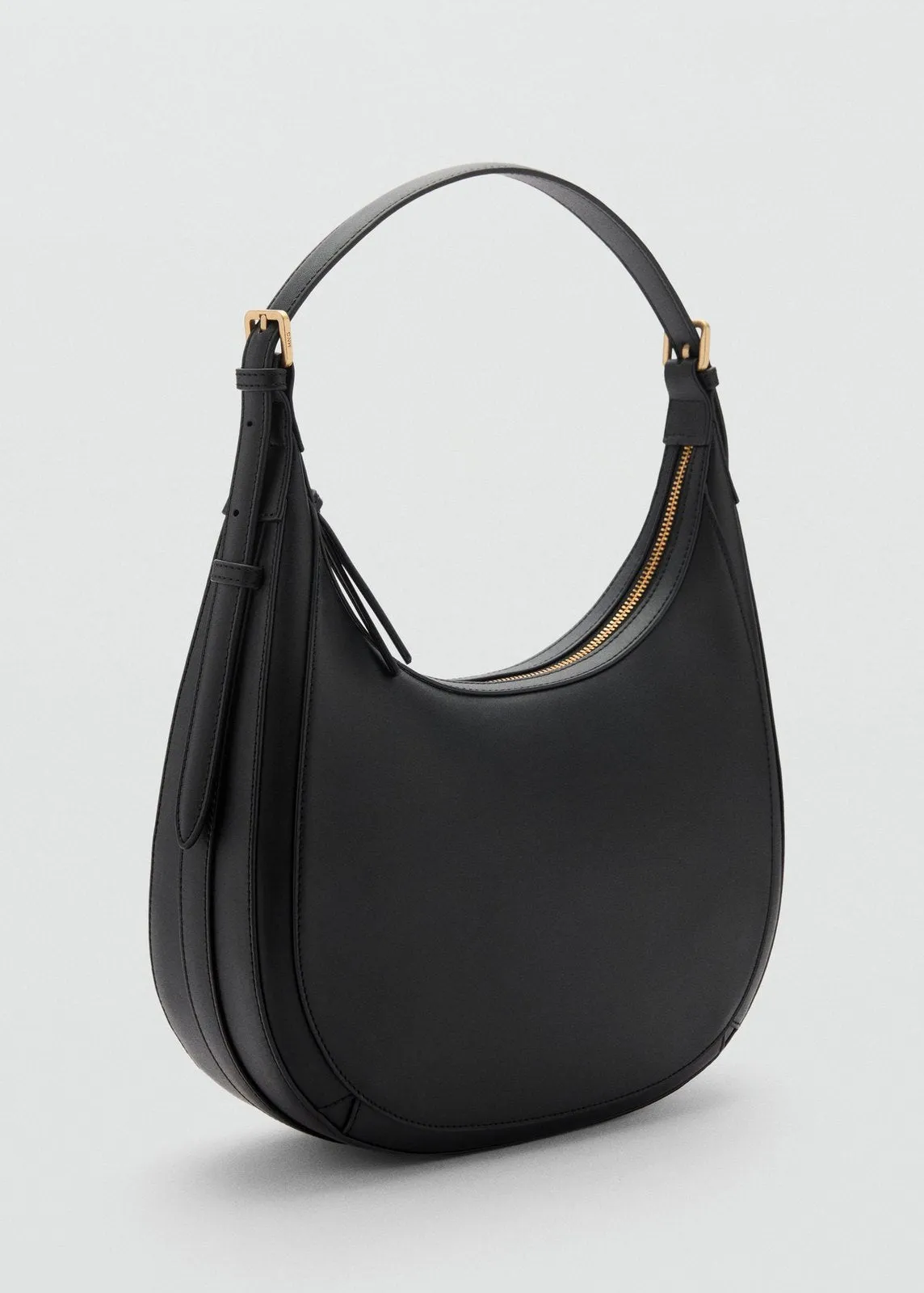 Leather-effect shoulder bag - Black