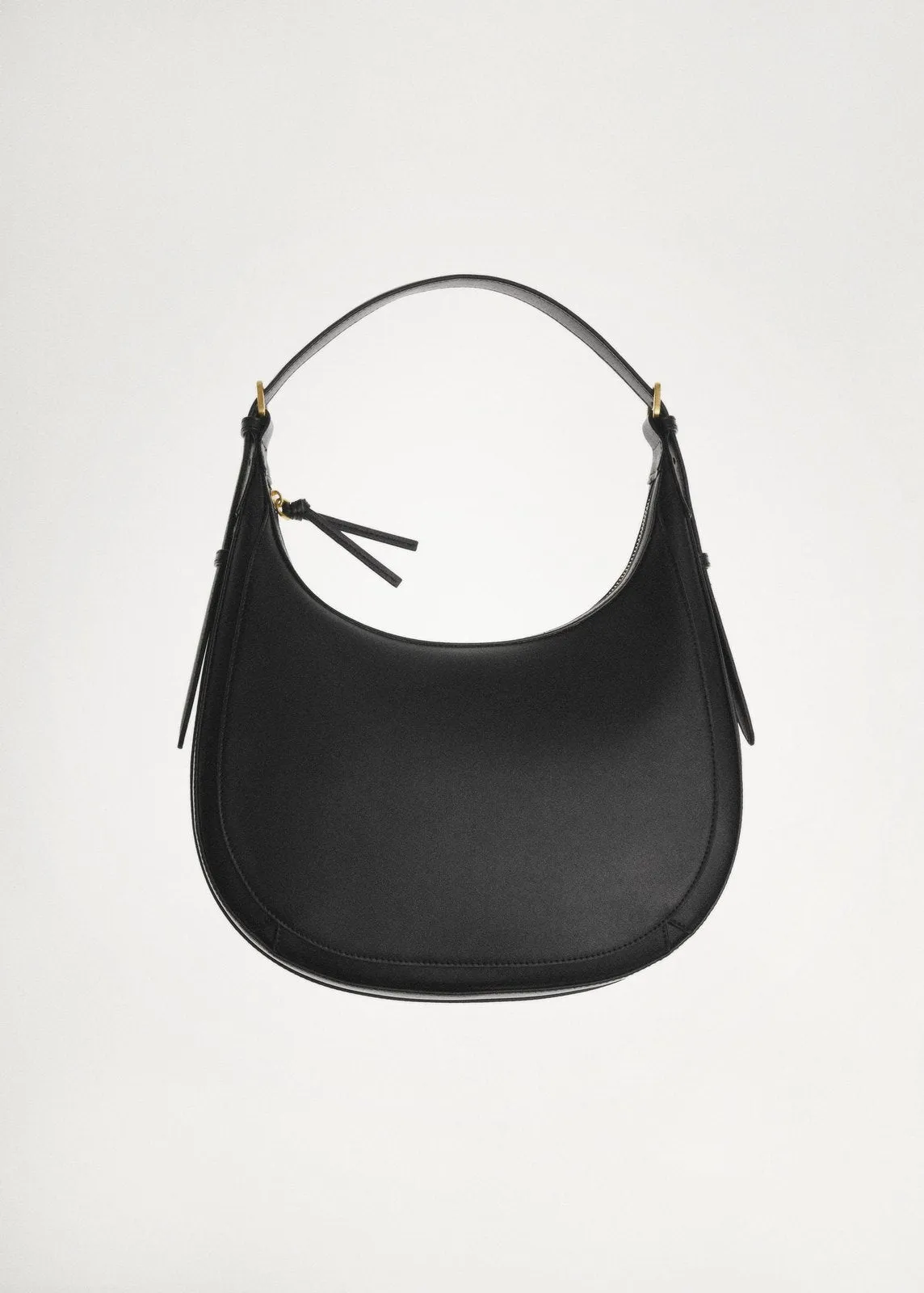 Leather-effect shoulder bag - Black