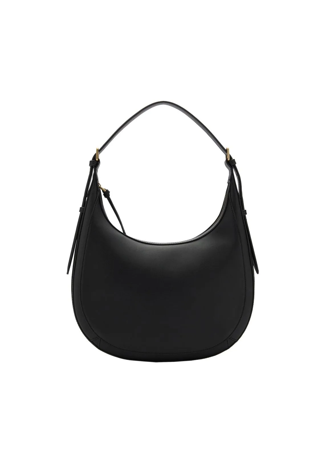 Leather-effect shoulder bag - Black