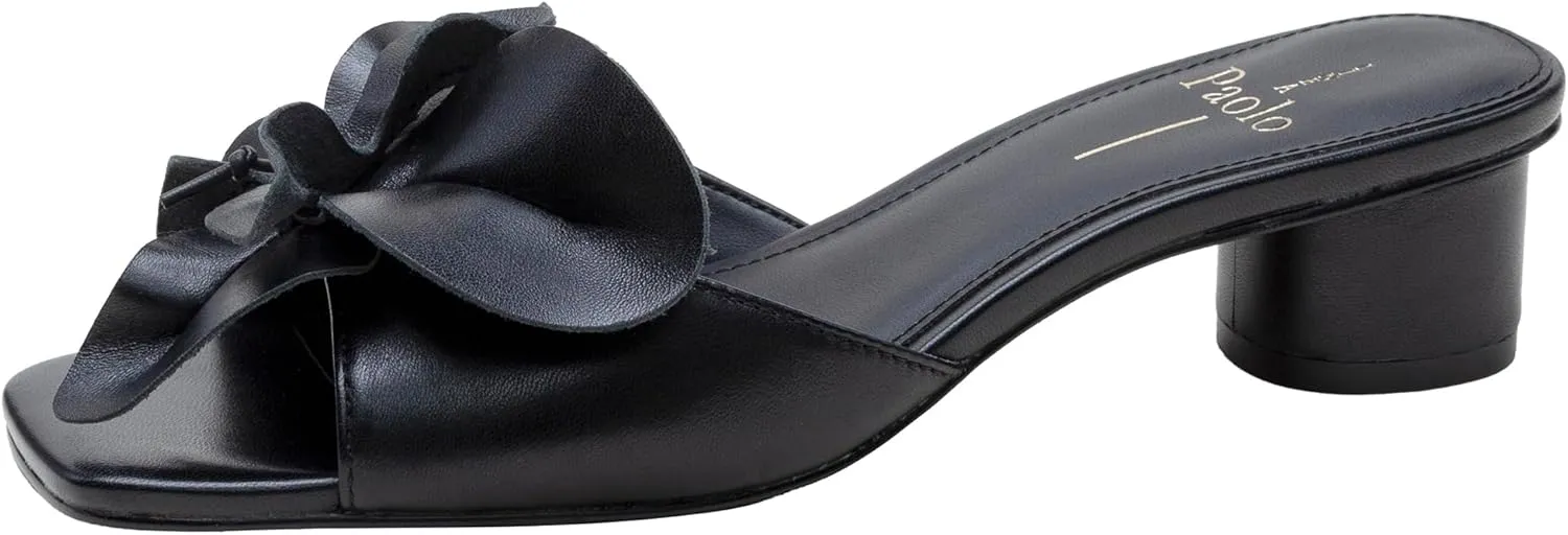 Linea Paolo - IDALIA - Womens Flower Embellished Nappa Leather Slides