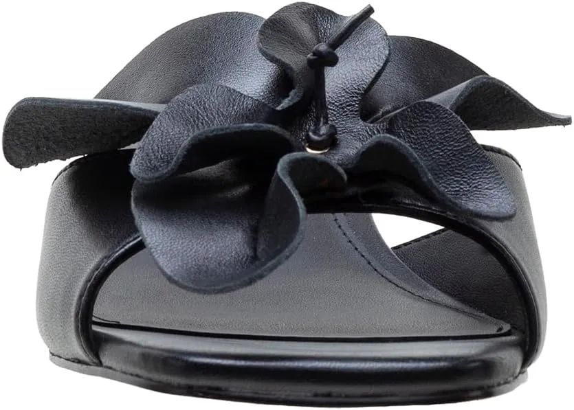 Linea Paolo - IDALIA - Womens Flower Embellished Nappa Leather Slides