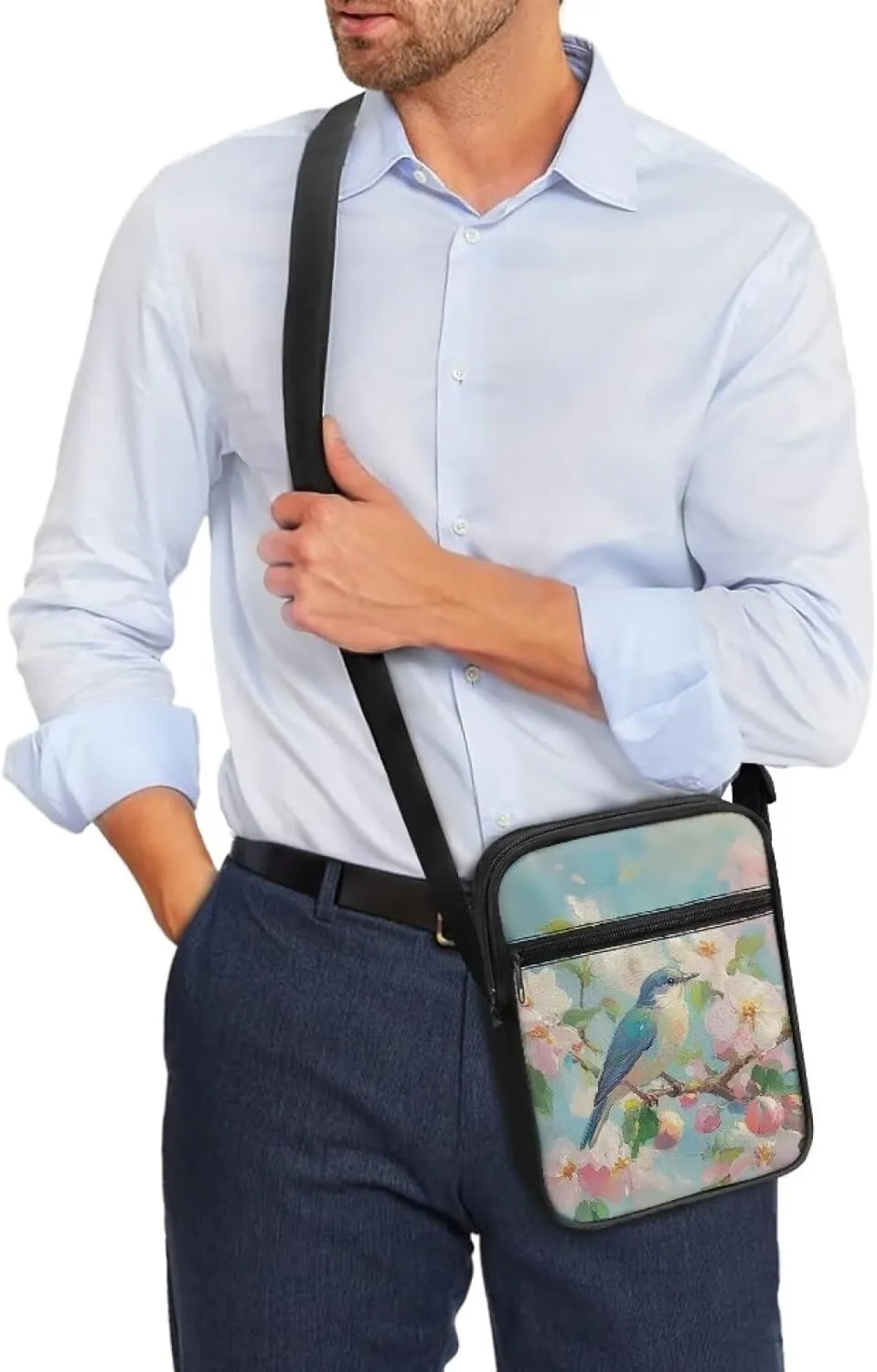 Little Messenger Bag Women's Lightweight Adjustable Strap Crossbody Purse with Zipper Pockets