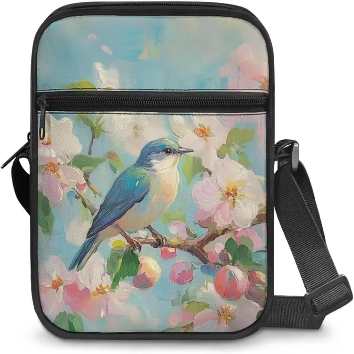Little Messenger Bag Women's Lightweight Adjustable Strap Crossbody Purse with Zipper Pockets