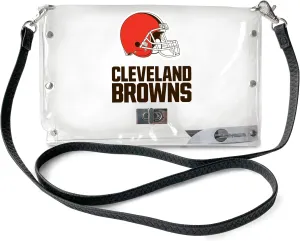 Littlearth NFL Clear Envelope Purse with Black Fashion Strap