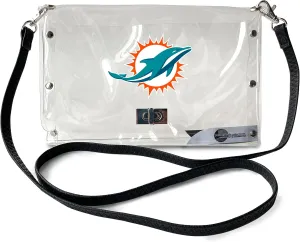 Littlearth NFL Clear Envelope Purse with Black Fashion Strap