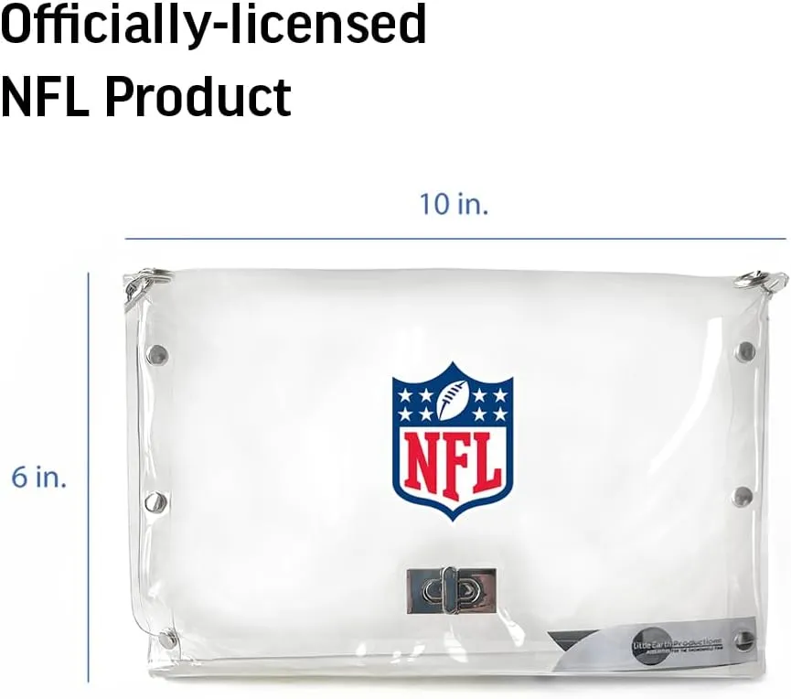 Littlearth NFL Clear Envelope Purse with Black Fashion Strap