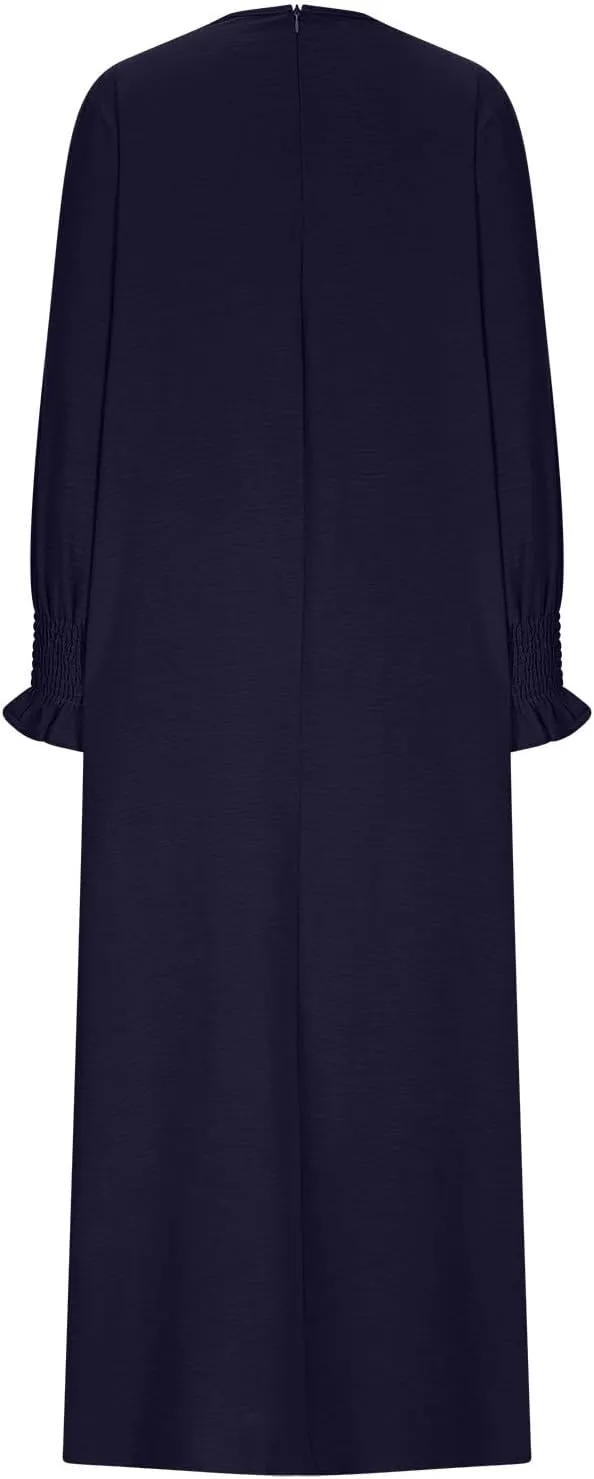 Lmdudan Womens Muslim Prayer Dress Long Sleeve Kaftan Islamic Robe Solid Abayas Eid Prayer Clothes Middle East Arabian Robes