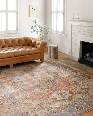 Loloi II Loren Terracotta/Sky 5'-0" x 7'-6" Area Rug