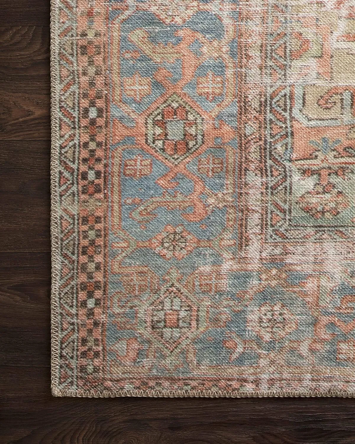 Loloi II Loren Terracotta/Sky 5'-0" x 7'-6" Area Rug