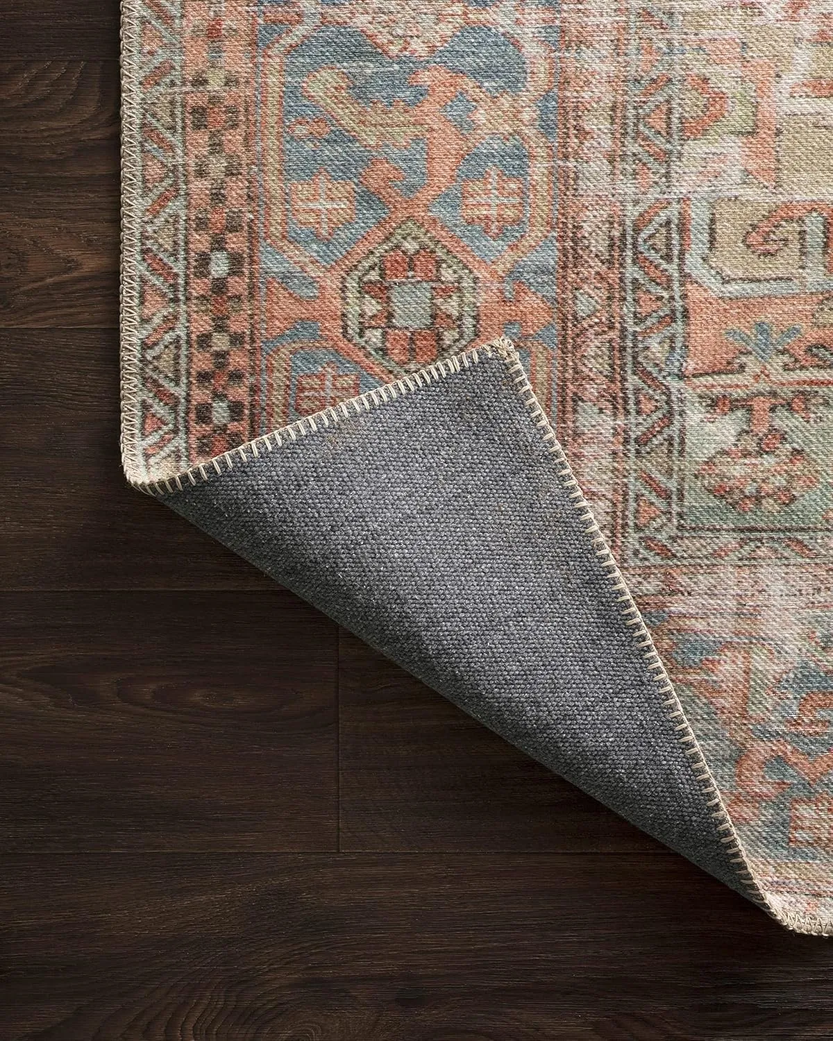 Loloi II Loren Terracotta/Sky 5'-0" x 7'-6" Area Rug