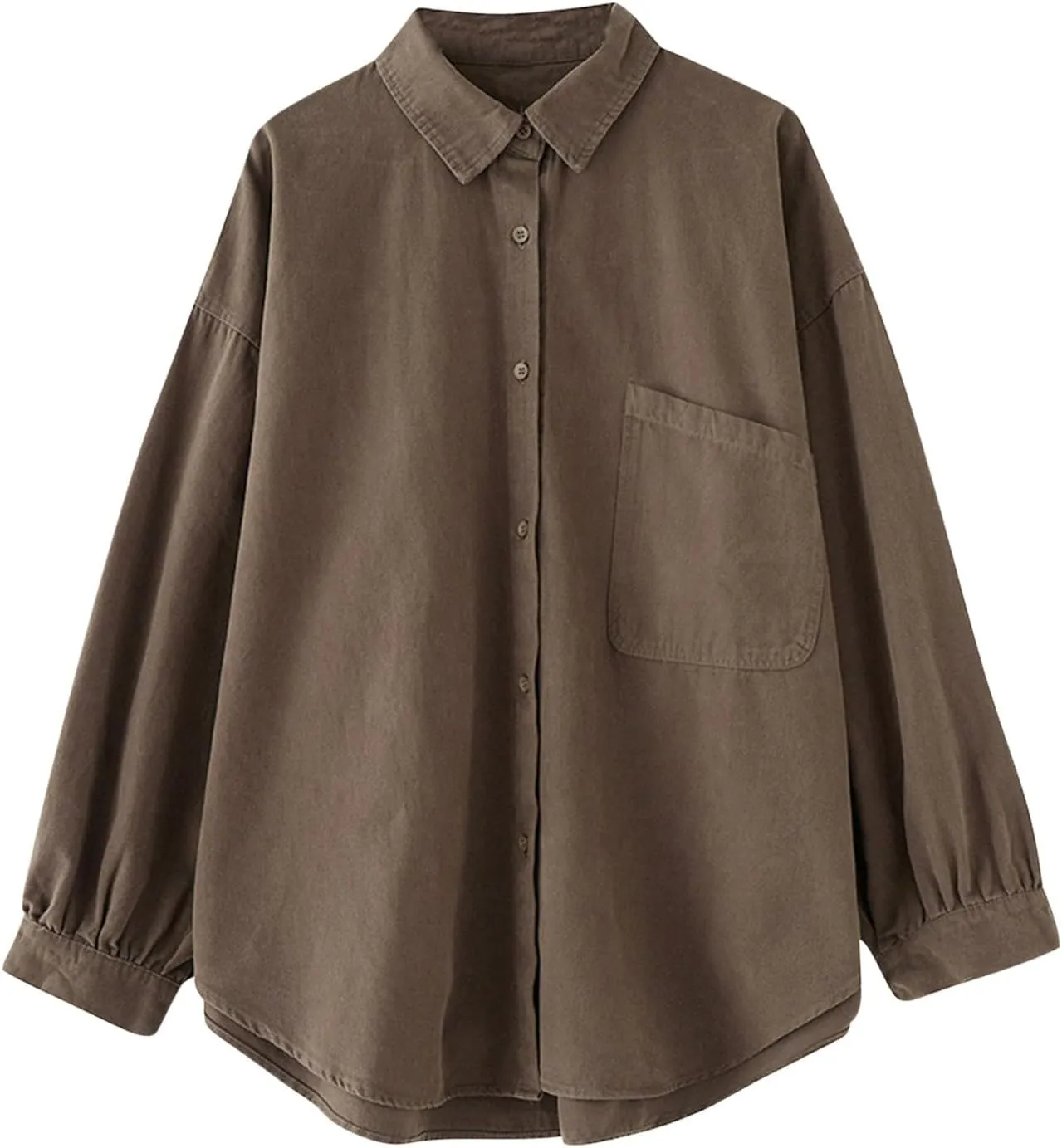 Lpmadey Womens Button Down Shirts Linen Dress Shirts Roll Up Sleeve Blouses V Neck Solid Casual Tunics Tops with Pockets