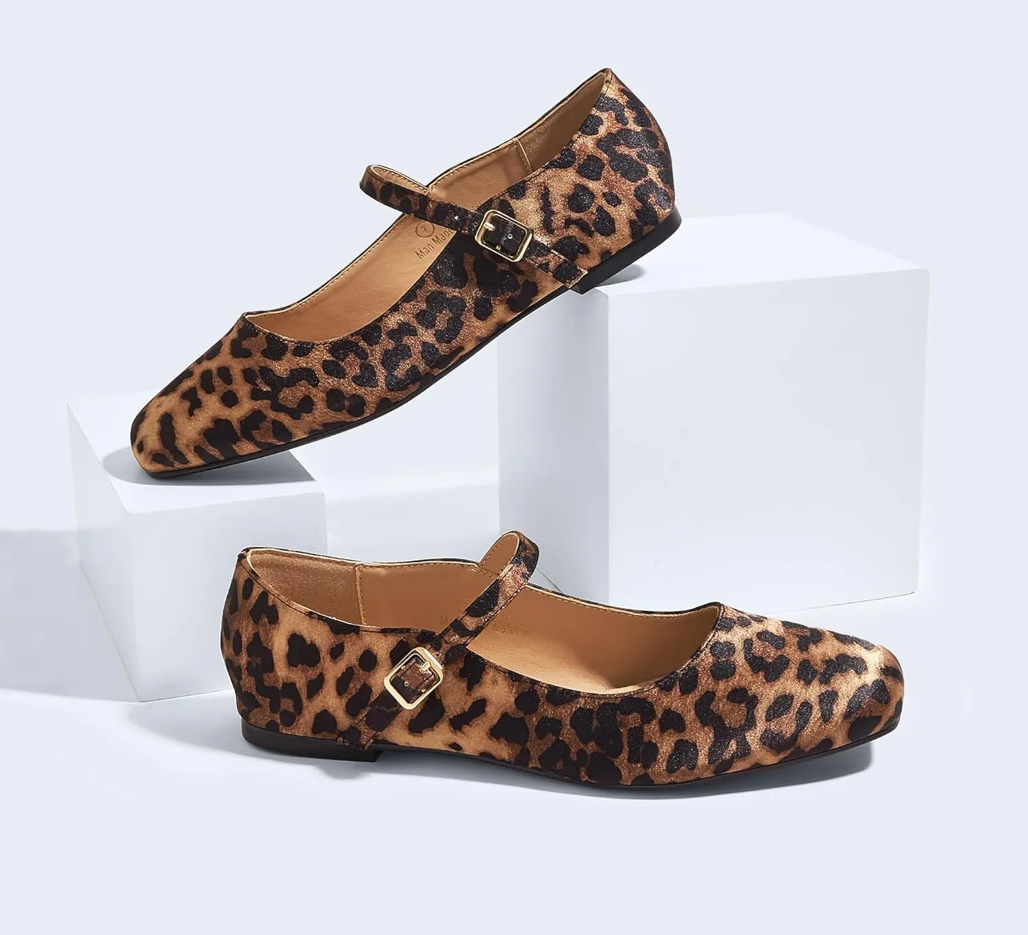 LUCKY STEP Women's Mary Jane Flat Shoes Comfortable Dress Shoes Ankle Strap Round Toe Retro Faux Leather Slip On Flats