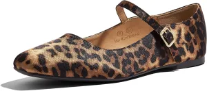 LUCKY STEP Women's Mary Jane Flat Shoes Comfortable Dress Shoes Ankle Strap Round Toe Retro Faux Leather Slip On Flats