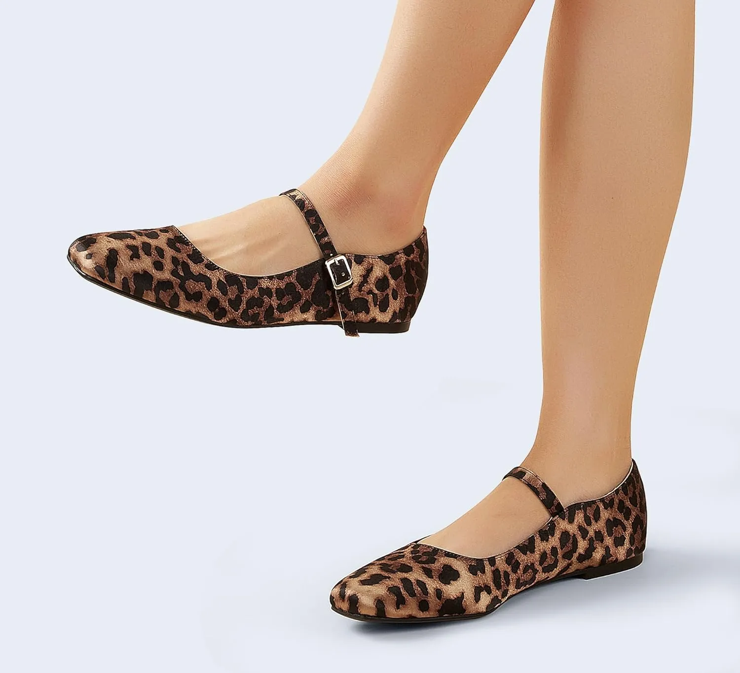 LUCKY STEP Women's Mary Jane Flat Shoes Comfortable Dress Shoes Ankle Strap Round Toe Retro Faux Leather Slip On Flats