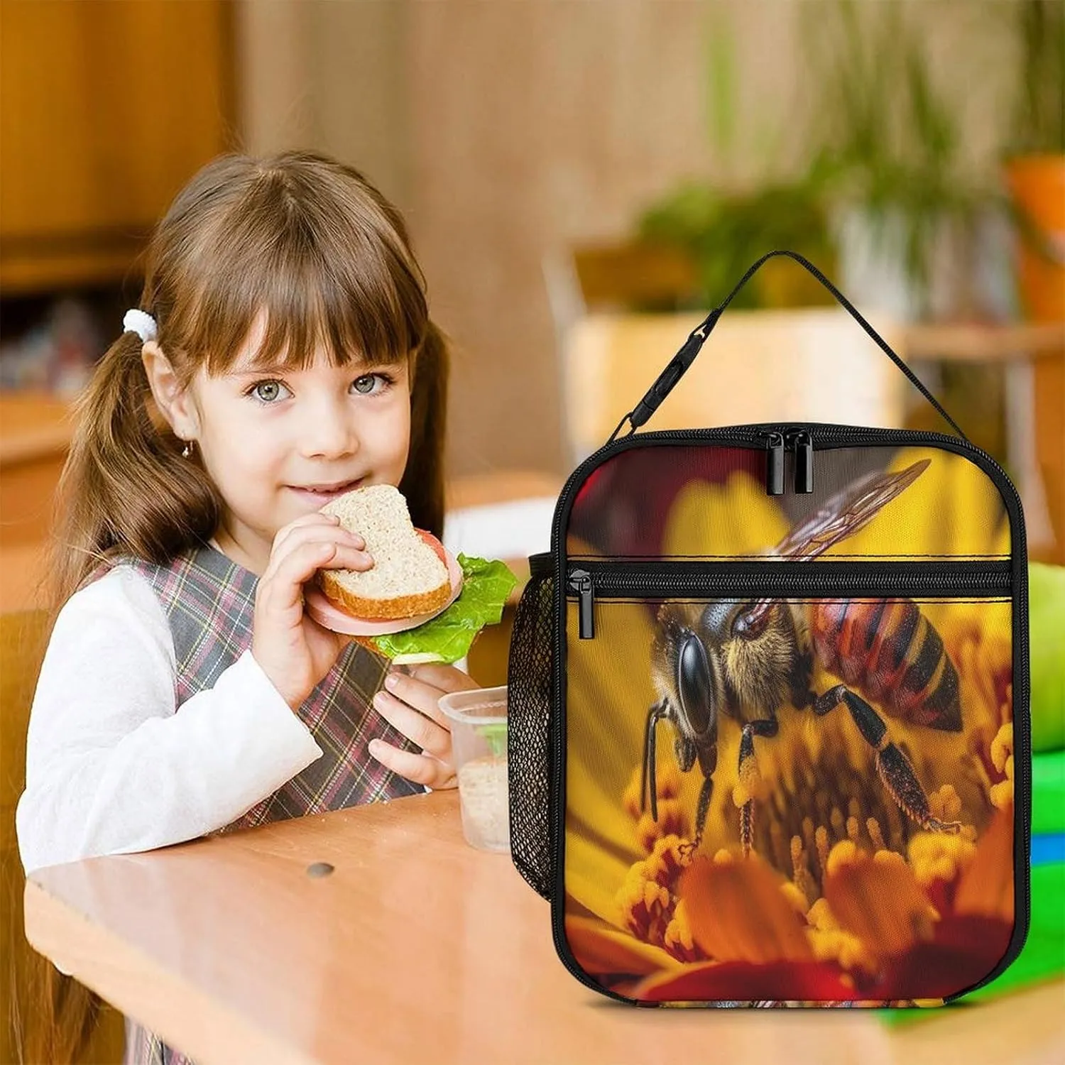 Lunch Box for Women Men Insulated Soft Bag Collect Nectar Lunch Bag With Side Pocket Reusable Portable Tote Meal Bags for Work Picnic, 27.5X20cm, Style 3