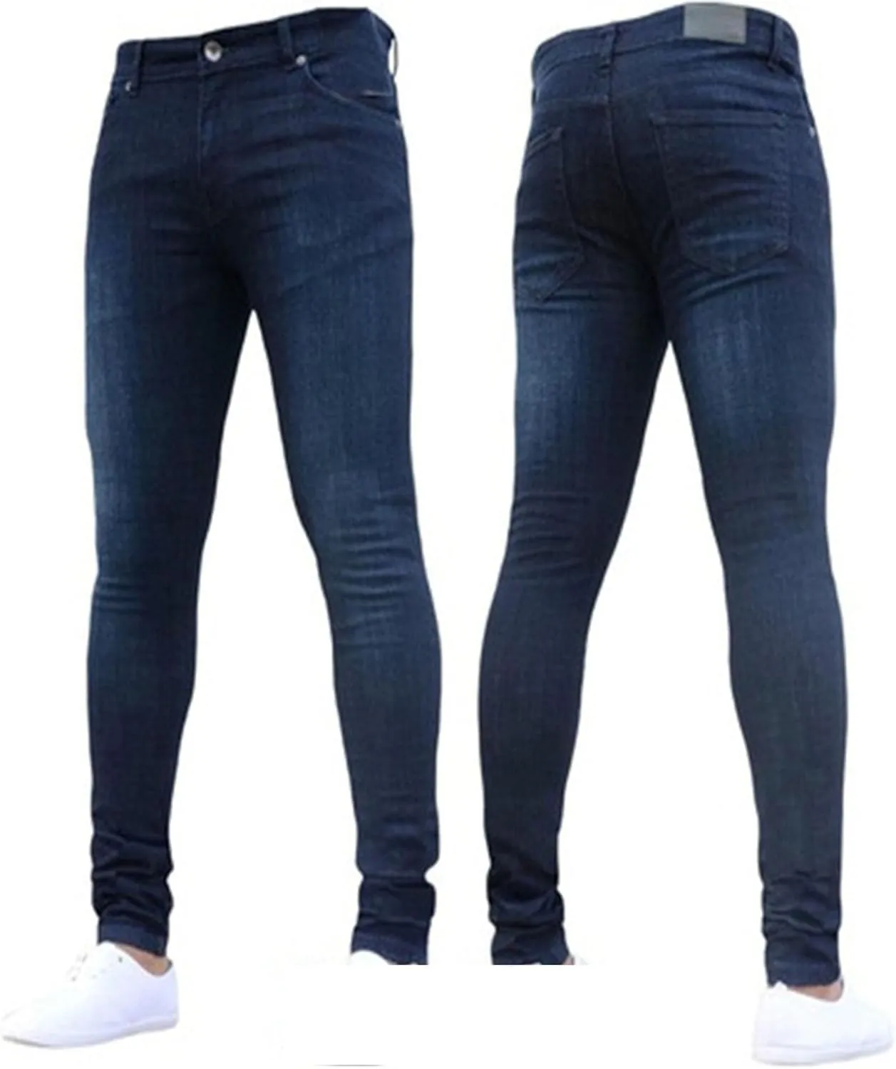 Maiyifu-GJ Men's Distressed Moto Biker Jeans Ripped Punk Gothic Zipper Denim Pants Hip hop Tapered Leg Slim Fit Jean