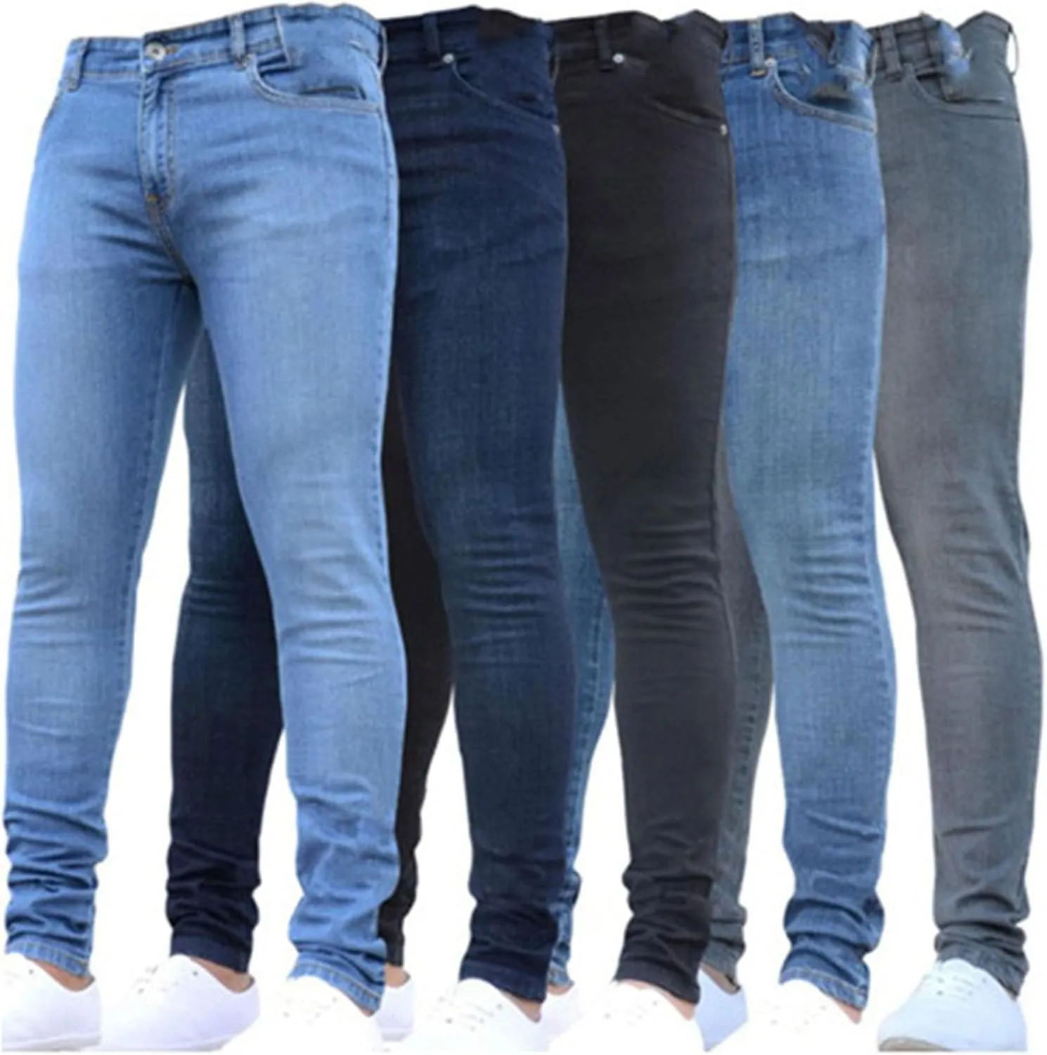 Maiyifu-GJ Men's Distressed Moto Biker Jeans Ripped Punk Gothic Zipper Denim Pants Hip hop Tapered Leg Slim Fit Jean
