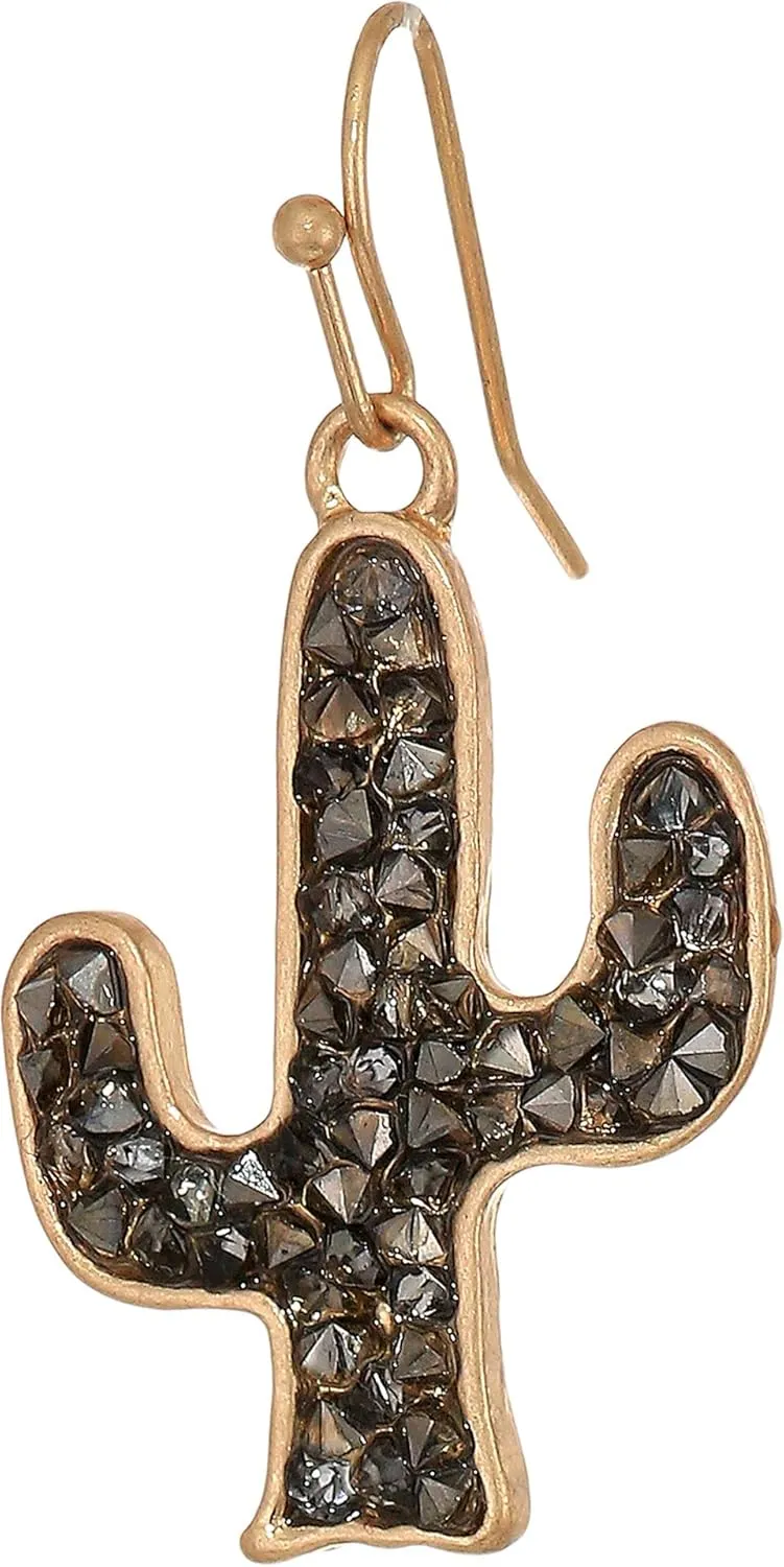 M&F Western Women's Crystal Cactus Bracelet/Earrings Set