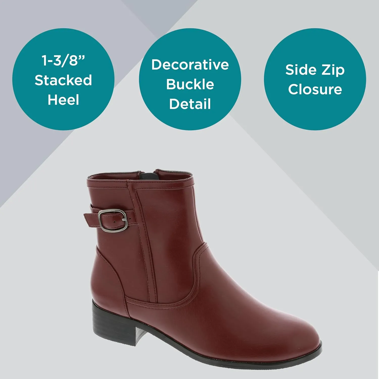 Masseys Women's Millie Ankle Boot with Buckle Detail