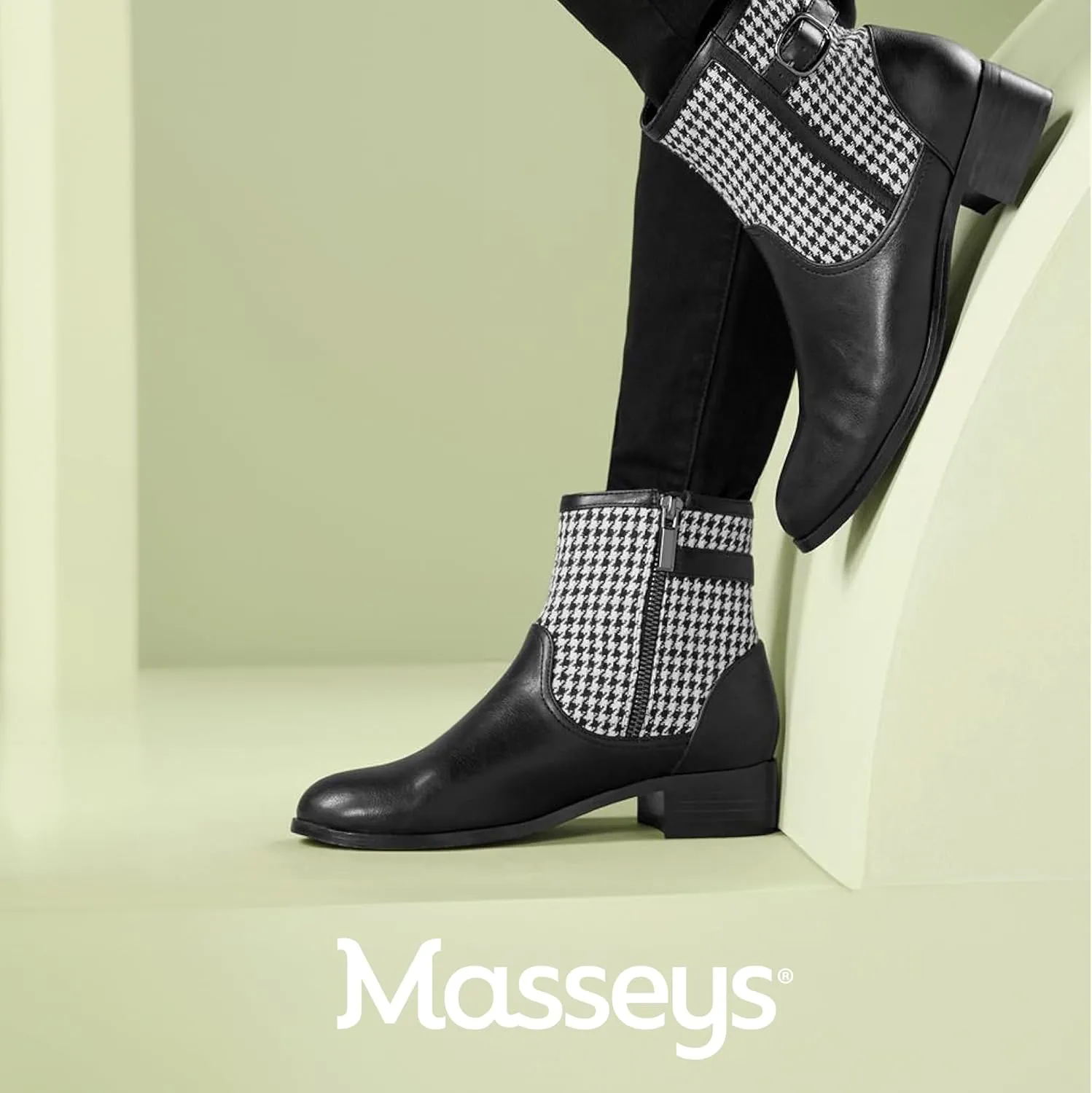 Masseys Women's Millie Ankle Boot with Buckle Detail