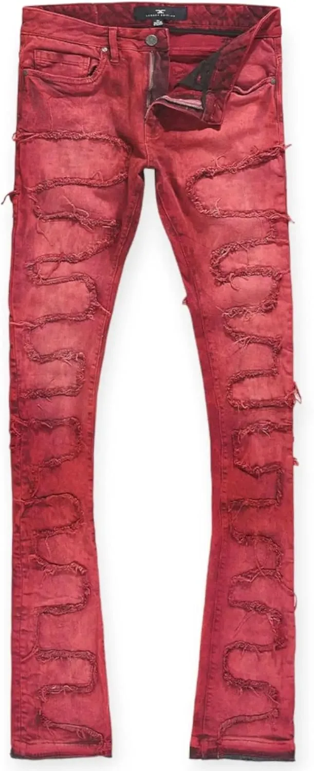 Men Martin Oasis Denim: Stacked, Ripped, Stretch, Relaxed Fit Jeans for Men – Stylish Blue Denim for Street Wear