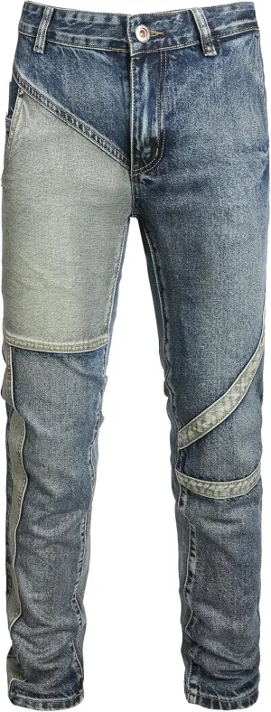 Men Ripped Jeans Fashion Slim Fit Traight Distressed Design Skinny Stretch Comfort Flex Waist Denim Pants