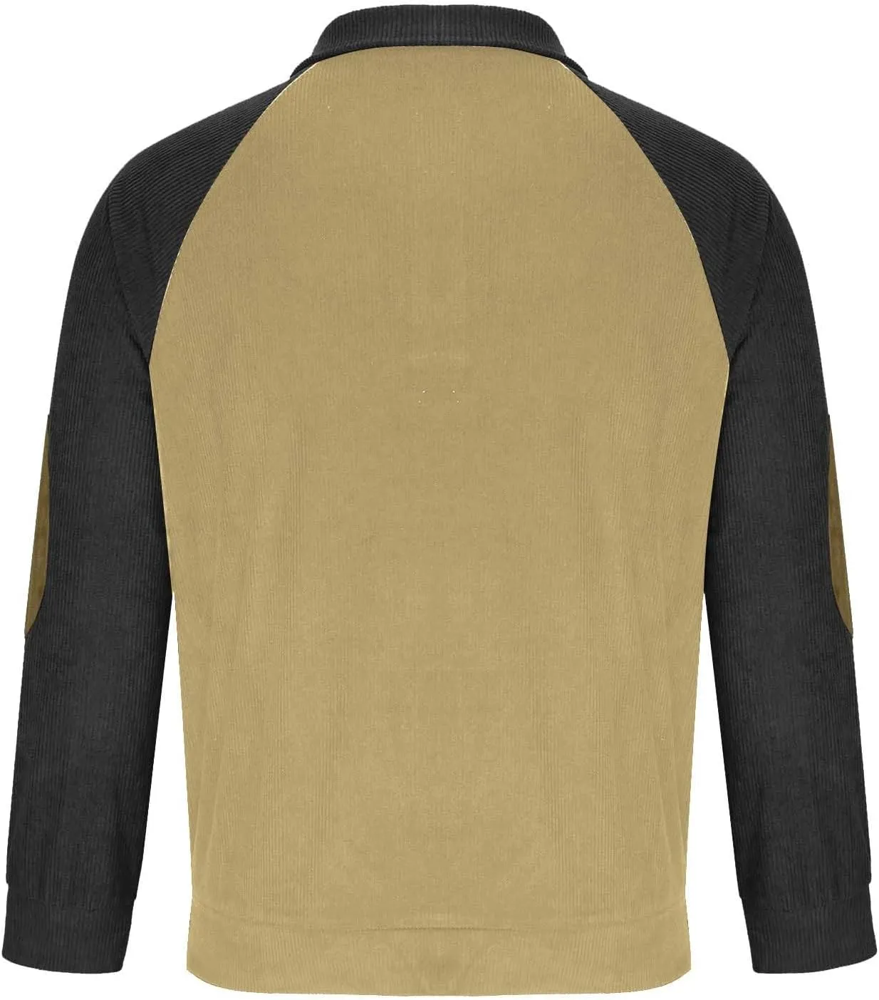 Mens 1/4 Button Up Waffle Sweatshirts Casual Raglan Sleeve Lapel Collar Corduroy Pullover Sweaters Rugged Polos Shirt