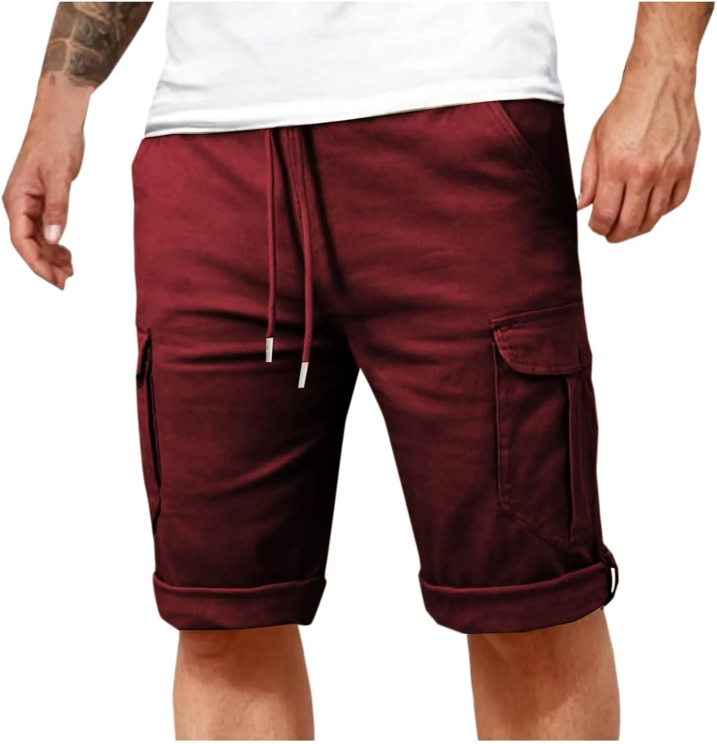 Men's Cargo Work Shorts - Rugged Multi-Pocket Bermuda Shorts Gym Activewear Utility Design for Outdoor & Casual Wear