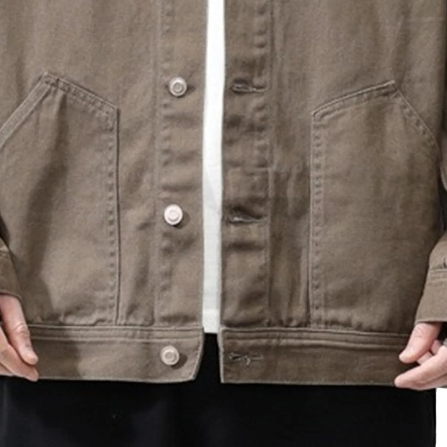 Men's Casual Regular Fit Denim Jacket Retro Loose Collar Jean Jackets Vintage Rugged Trucker Coat
