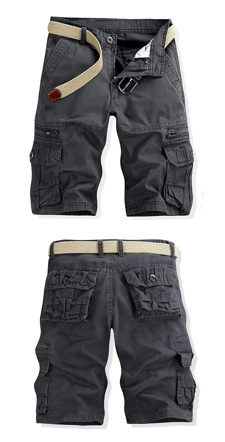 Men's Classic Twill Cargo Shorts Rugged Flex Relaxed Fit Canvas Cargo Short Multi Pocket Casual Outdoor Hiking Shorts (29,Dark Grey)