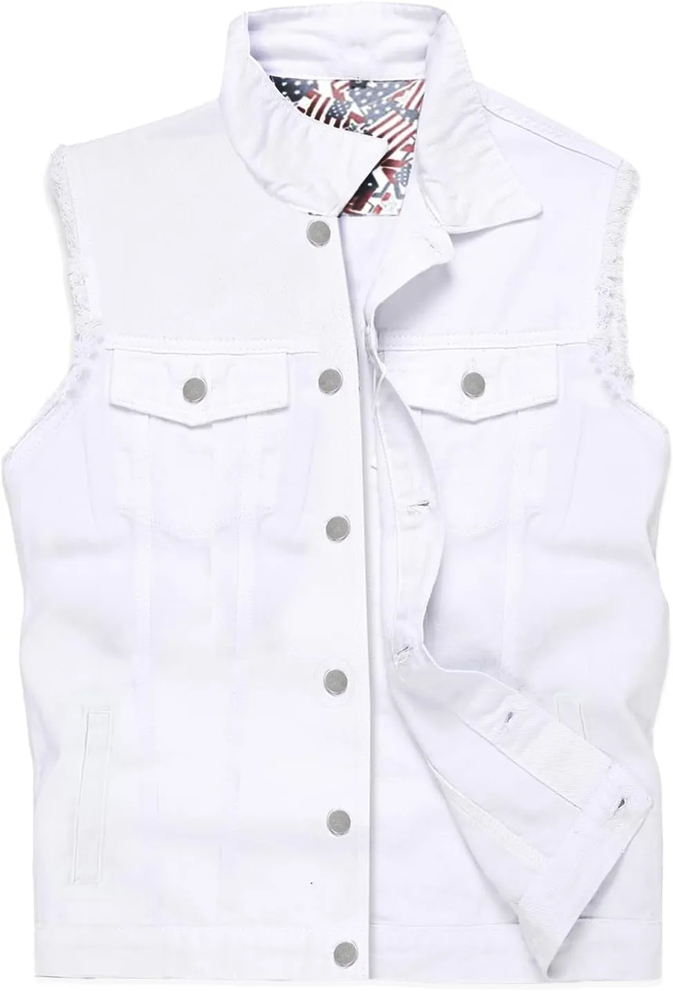 Men's Denim Vest,Sleeveless Jacket Slim Fit Vintage Casual Ripped Summer Jean Vest for Men