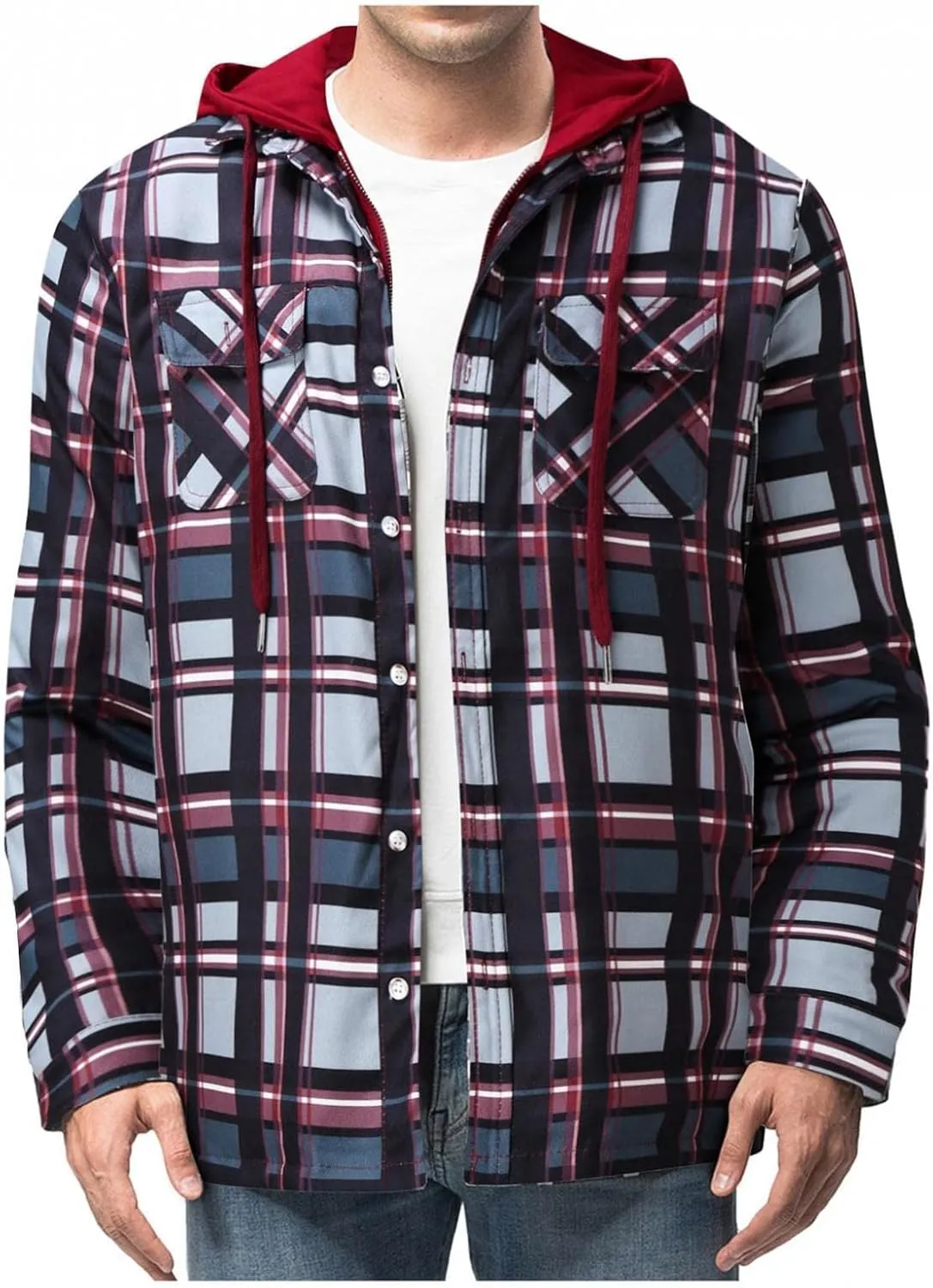 Mens Flannel Shirt Men's Button Down Regular Fit Long Sleeve Plaid Flannel Casual Shirts Men's Cotton Flannel Shirt Tops