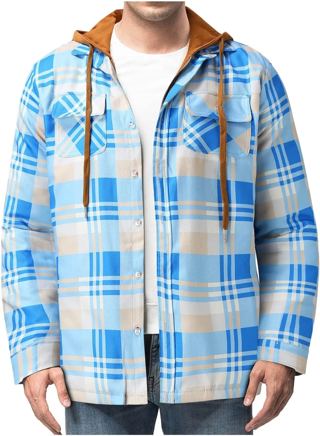 Mens Flannel Shirt Men's Button Down Regular Fit Long Sleeve Plaid Flannel Casual Shirts Men's Cotton Flannel Shirt Tops