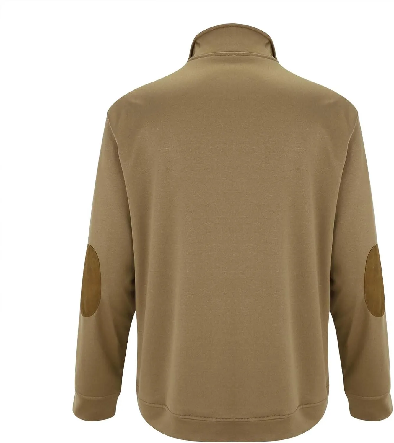 Mens Fleece Rugged Sweatshirts Stand Collar Quarter Zip Pullover Long Sleeve Elbow Patches Vintage Work Jackets