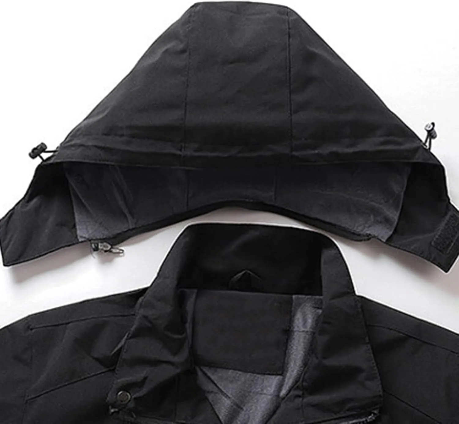 Men's Rain Jacket Waterproof Breathable Solid Hooded Windbreaker Jacket Men's Outdoor Sports Jackets Lightweight Coat