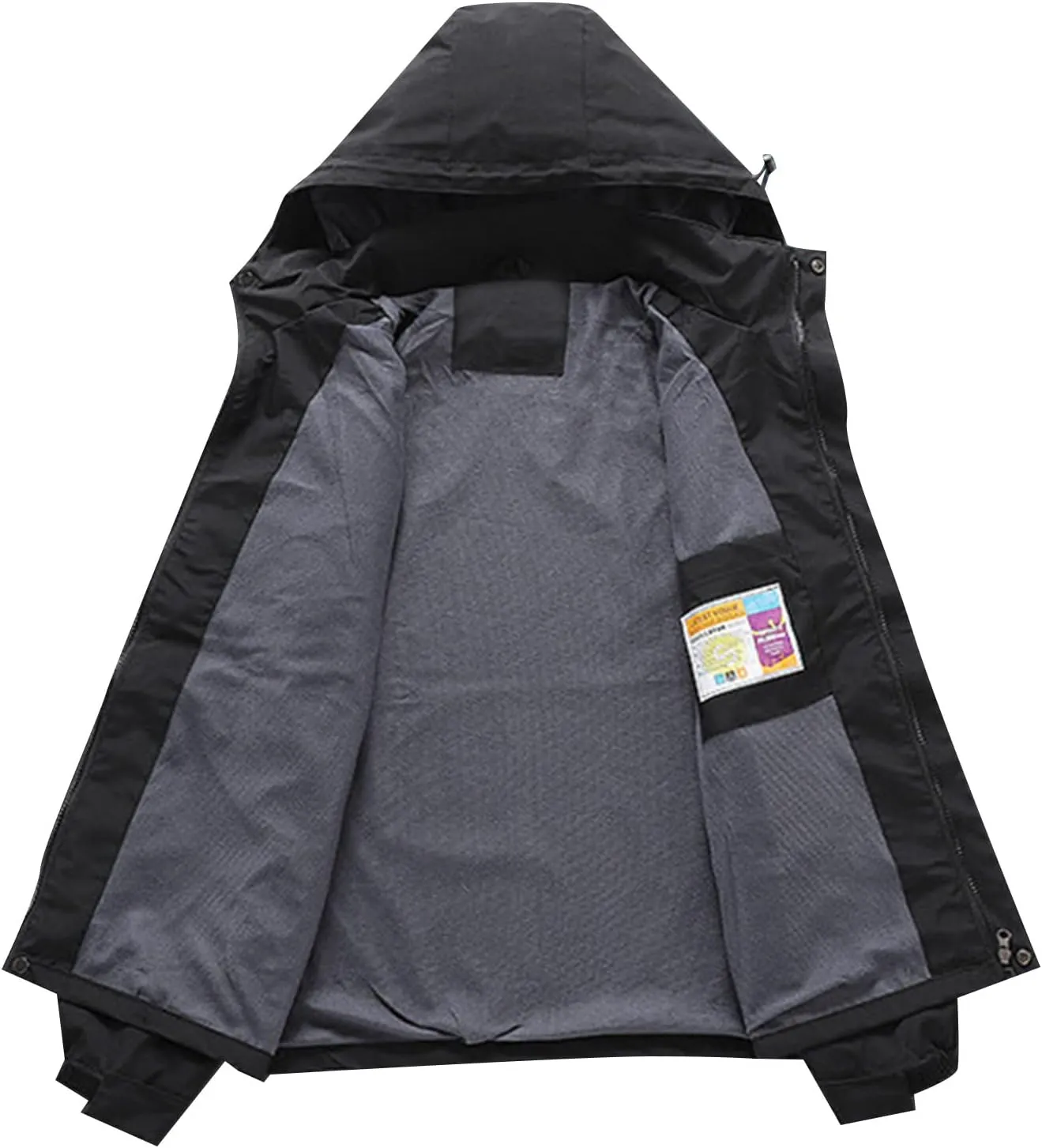 Men's Rain Jacket Waterproof Breathable Solid Hooded Windbreaker Jacket Men's Outdoor Sports Jackets Lightweight Coat