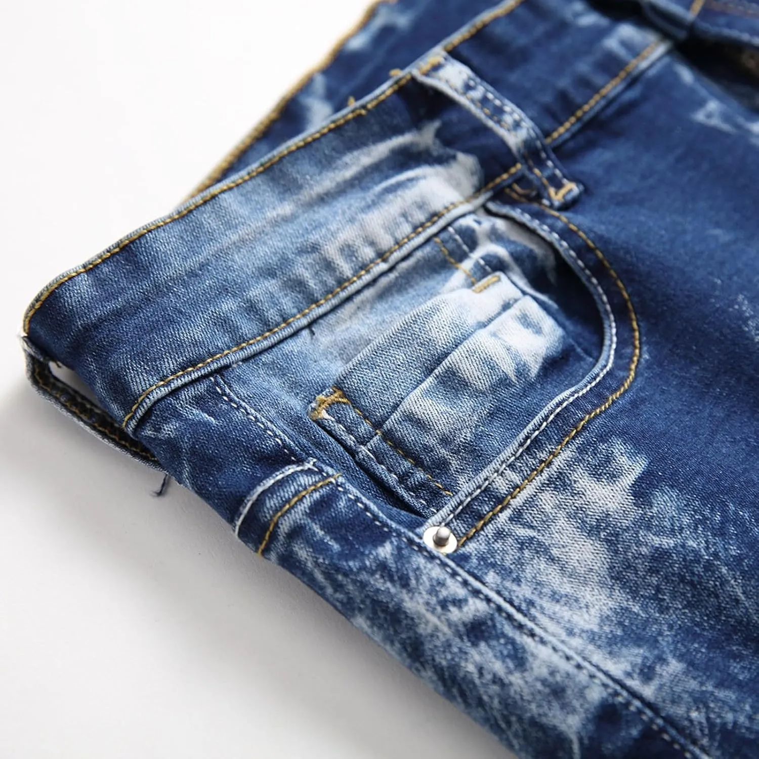 Men's Ripped Jeans Slim Fit Distressed Fashion Denim Jeans for Men