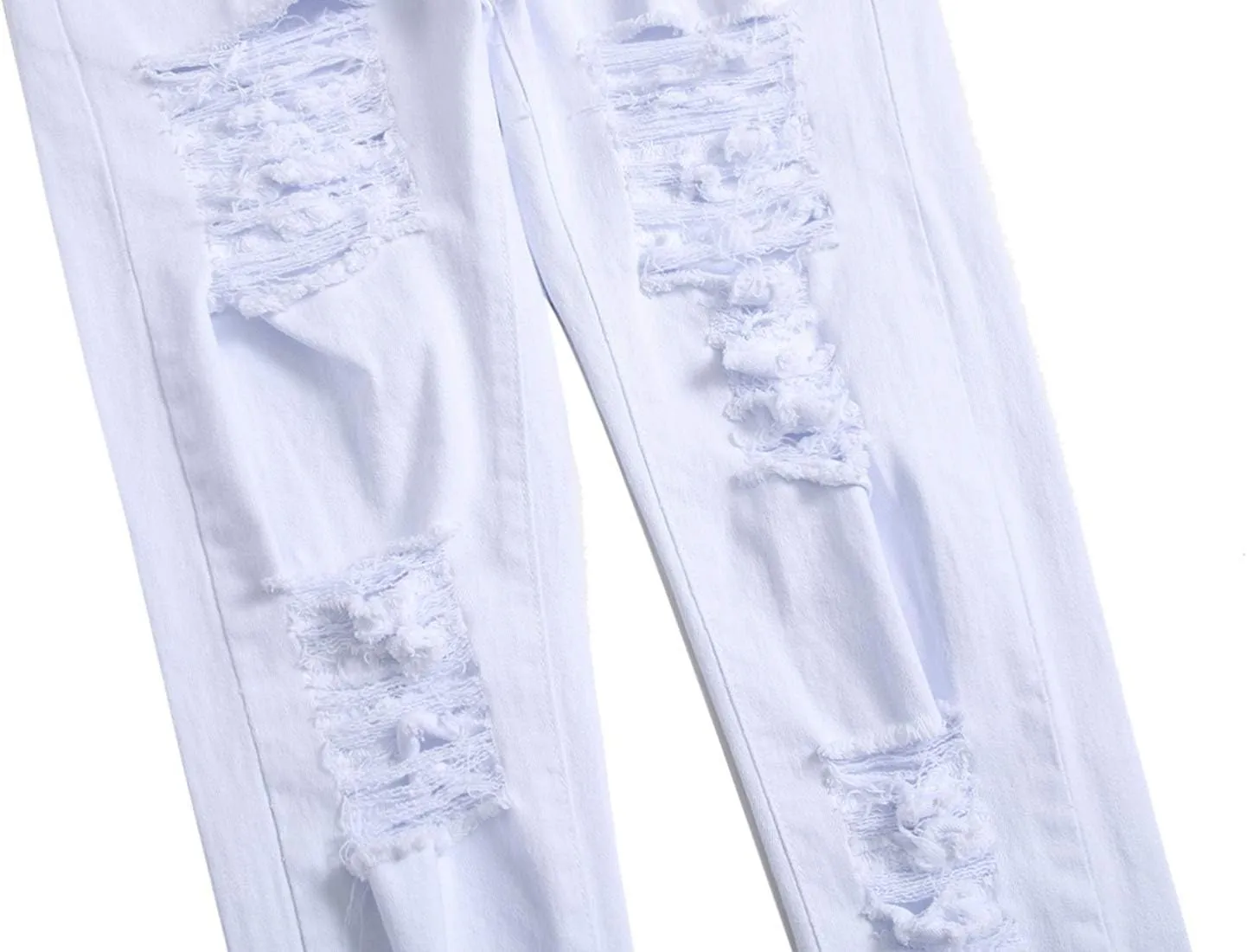 Men's Ripped Skinny Stretch Distressed Destroyed Slim Jeans Denim Pants