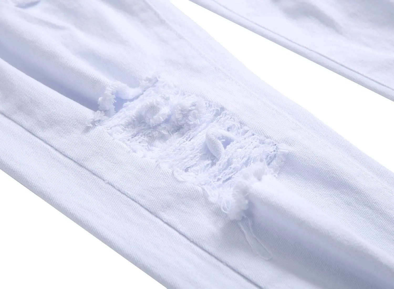 Men's Ripped Skinny Stretch Distressed Destroyed Slim Jeans Denim Pants