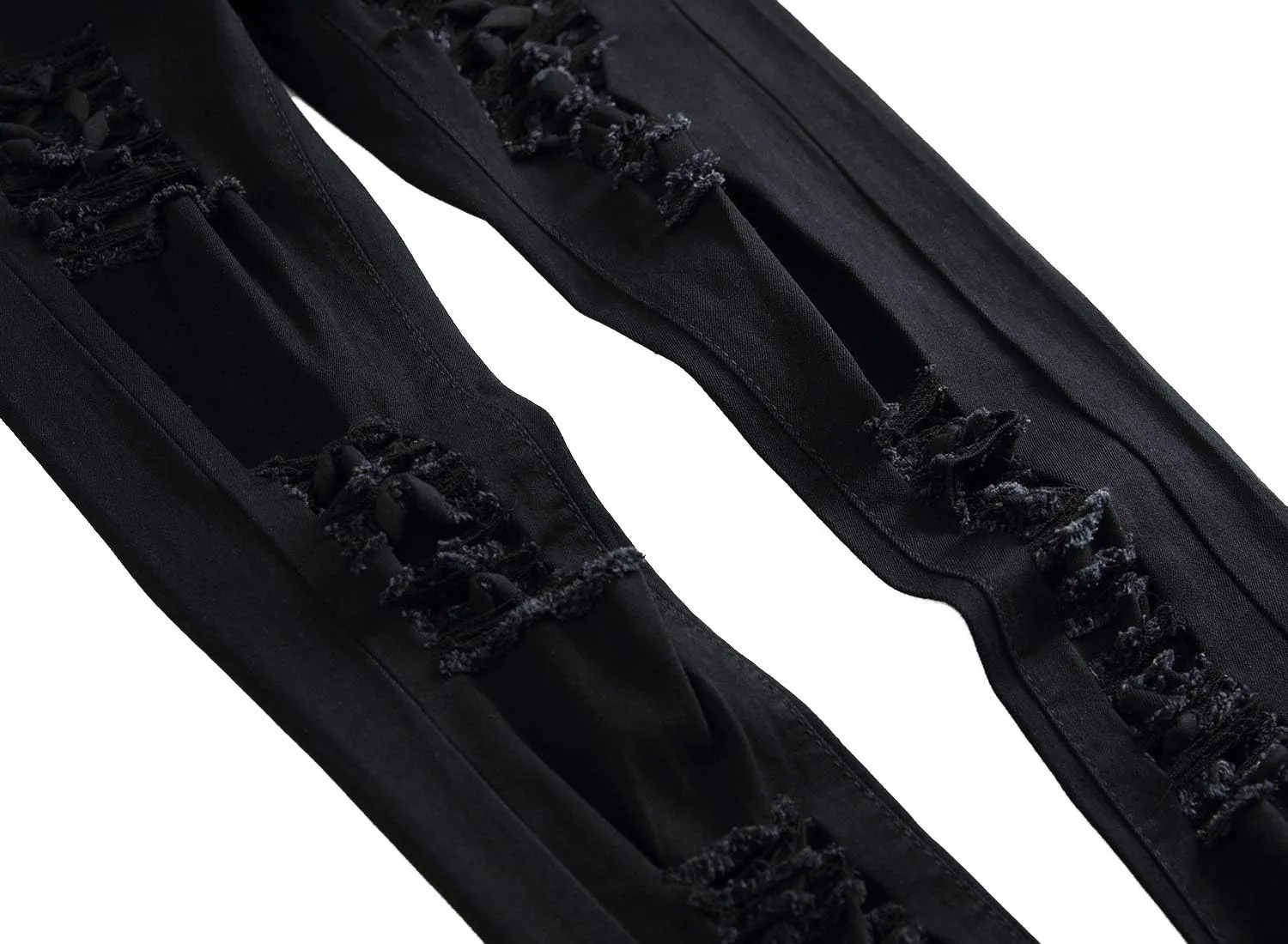Men's Ripped Skinny Stretch Distressed Destroyed Slim Jeans Denim Pants