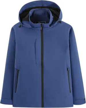 Men's Softshell Military Jacket Fleece Lined Water Repellent Outdoor Reflective Coat with Removable Hood