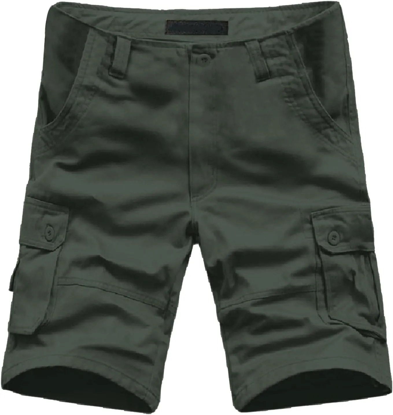 Men'S Straight Cargo Shorts with Multi Pockets and Zipper Outdoor Summer Solid Regular Fit Casual Shorts