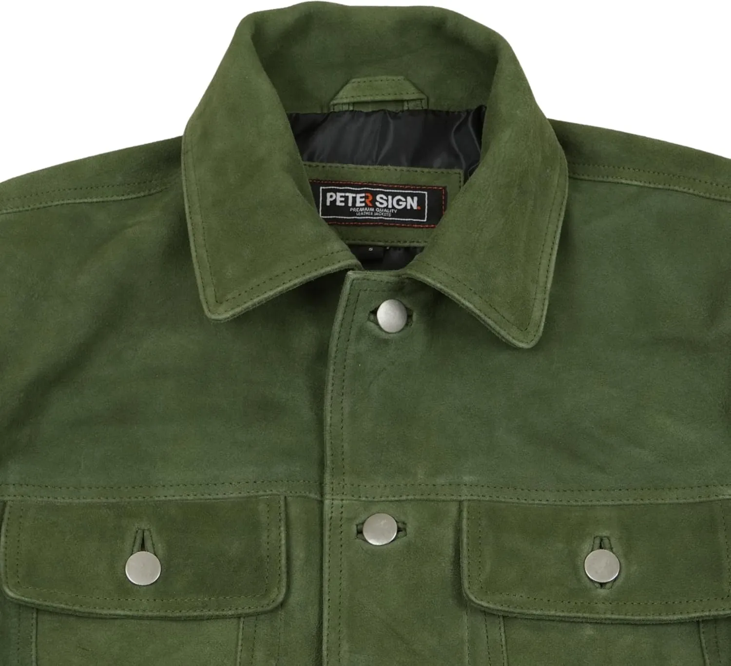 Men's Suede Leather Jacket | Genuine Suede Leather Trucker Jacket Shirt Collar Slim Fit Denim Style