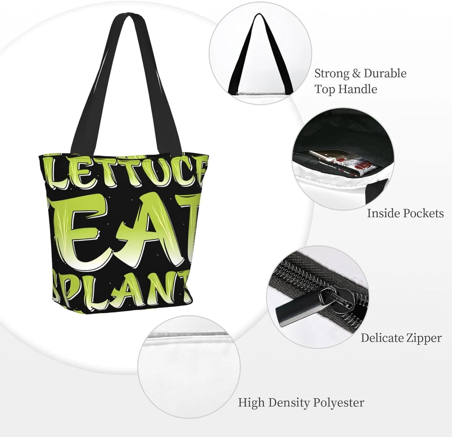 Mentor Teachers inspire Educate Coach Share Influence Tote Bag Shopping Handbag Large Capacity Shoulder Bag