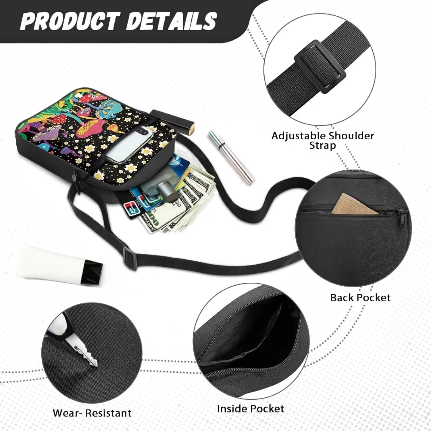Messenger Bag for Women Crossbody Cell Phone Purse Small Shoulder Pouch for Outdoor