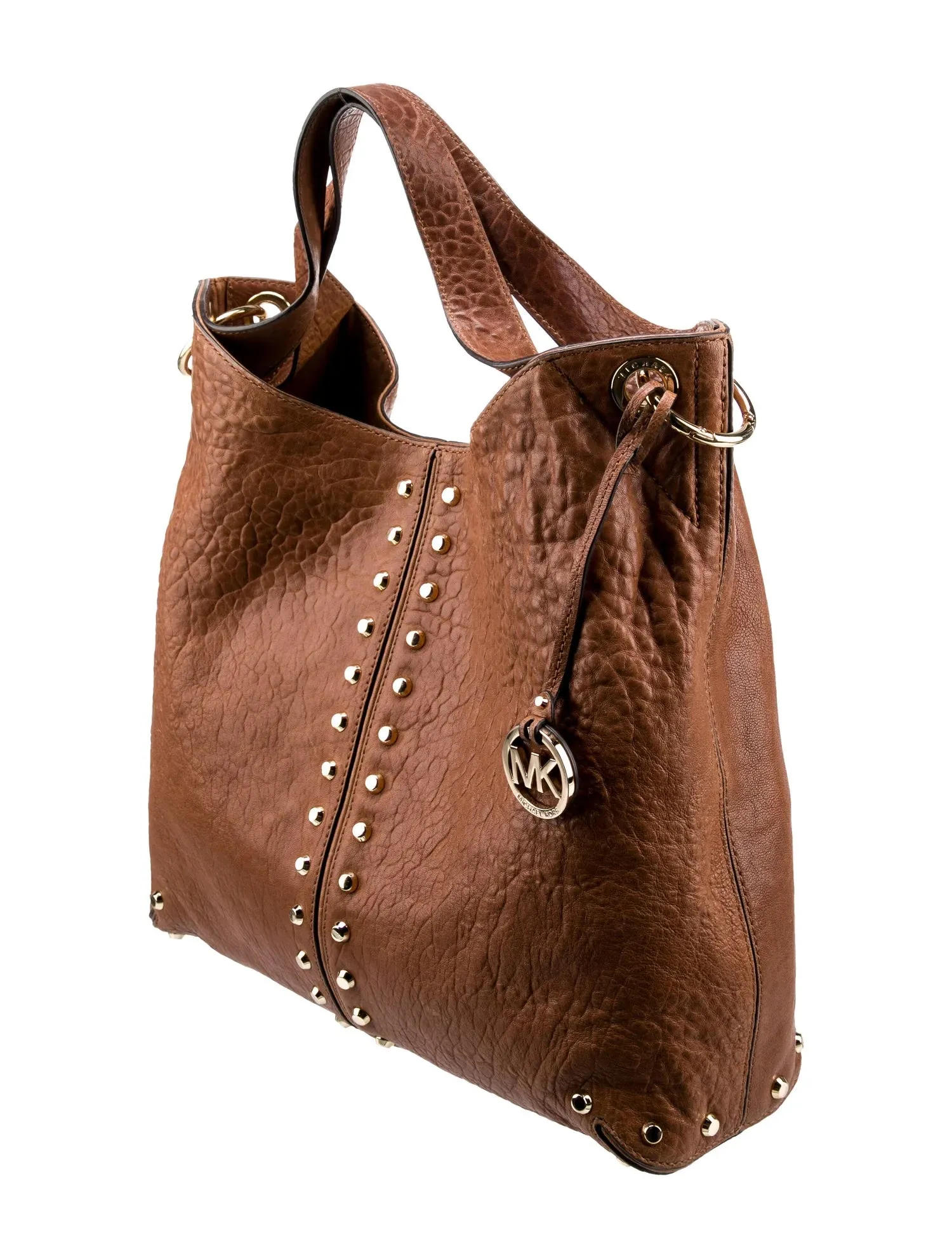 MICHAEL KORS ASTOR STUDDED LEATHER SHOULDER BAG
