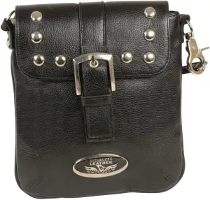 Milwaukee Leather MP8805 Women's Black Small Leather Studded Shoulder Bag
