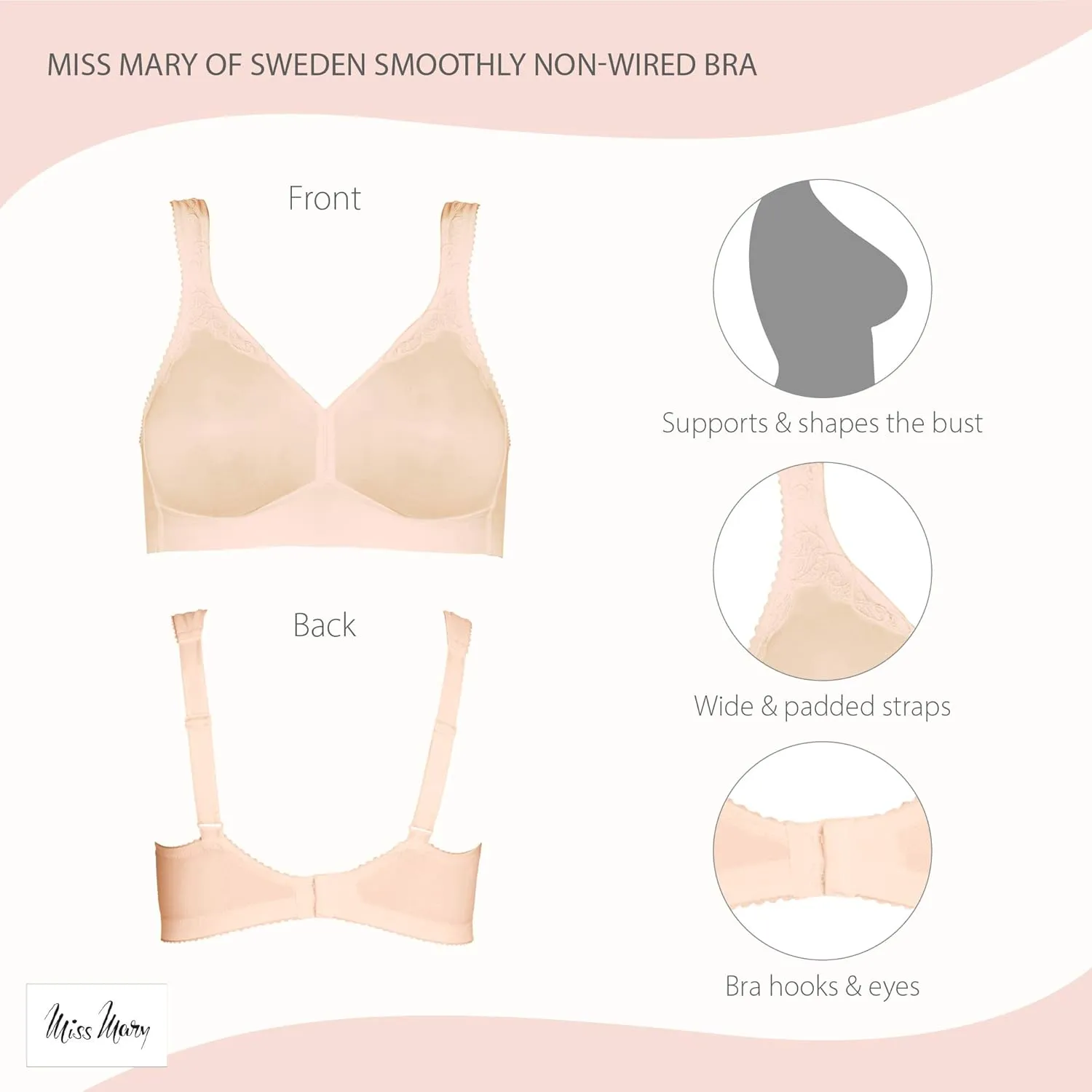 Miss Mary of Sweden Smoothly Womens Non-Wired Minimizer T-Shirt Bra