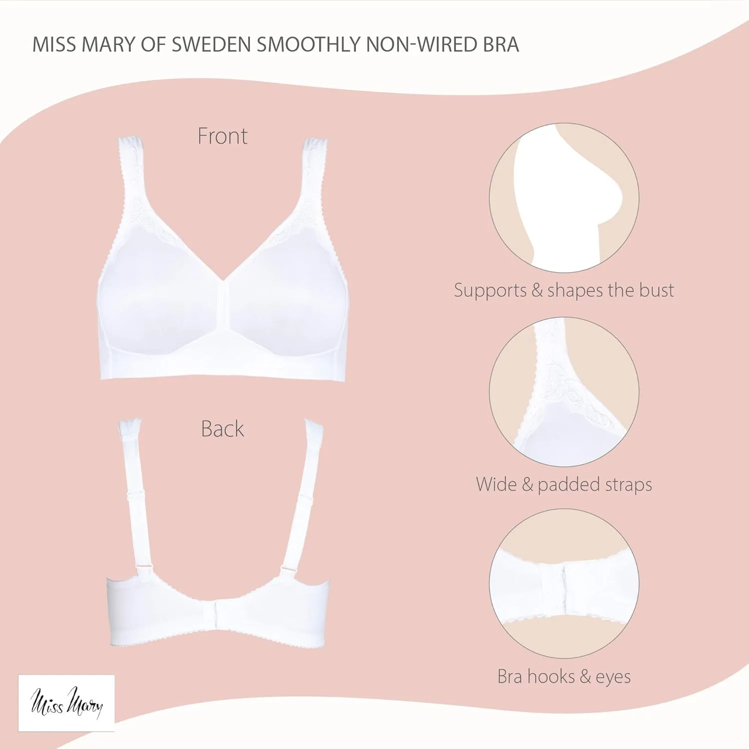 Miss Mary of Sweden Smoothly Womens Non-Wired Minimizer T-Shirt Bra